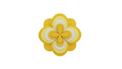 Layered Yellow and White Abstract Floral Design