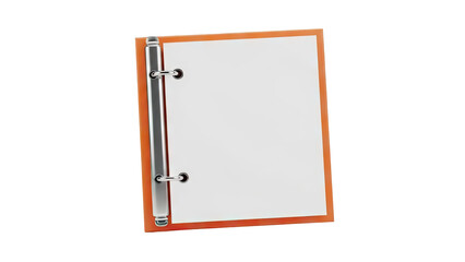 Orange 3-Ring Binder with Blank White Pages