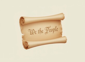 Historical We the People Scroll - A Symbol of American Democracy and Constitutional Heritage.