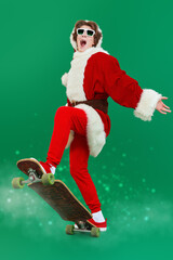 Skateboarding Teen Santa