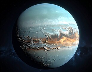 A stunning, vibrant, realistic image of a gas giant planet in space