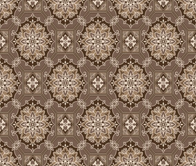 Japanese Luxury Octagon Flower Vector Seamless Pattern
