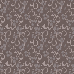 Japanese Pretty Flower Curl Vector Seamless Pattern