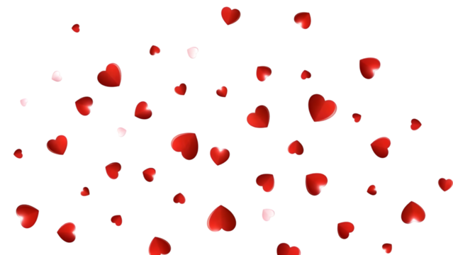 Red and pink hearts floating in the air on a transparent background for love and valentines day concepts - Powered by Adobe