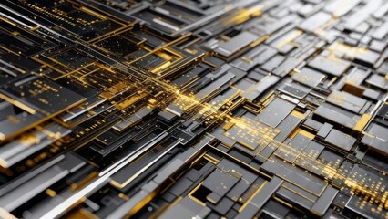 Intricate Circuitry - A Detailed View of Electronic Components.
