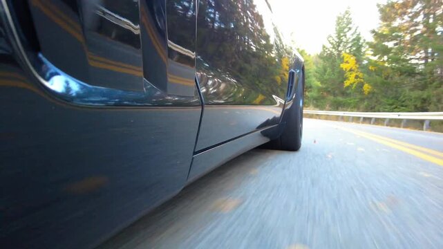 Low Side Angle Driving Footage Around Hayden Lake