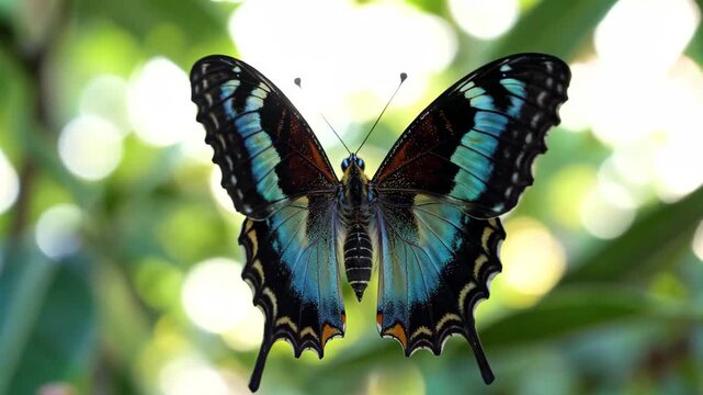 Close-up of butterfly showing its colorful wings