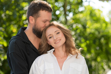 Fototapeta premium portrait of a happy woman with her partner