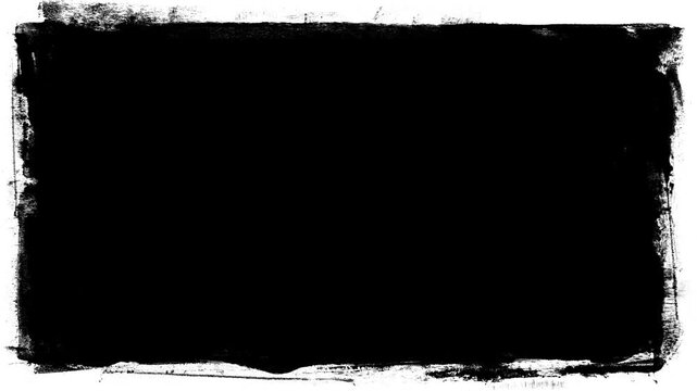 Grunge Texture Frame Overlay.Abstract black and white grunge border with scratches and paint splatters.Perfect for vintage film effects