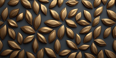 Luxury abstract background with metallic gold and silver leaves, elegant 3D design, and artistic texture, perfect for modern decor, wallpaper, and sophisticated design projects.