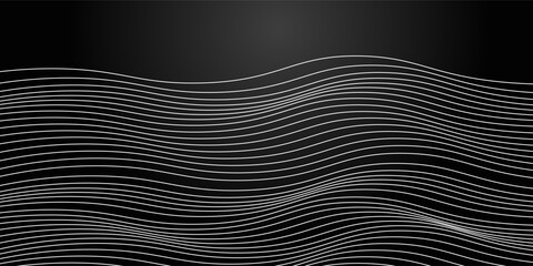 Abstract wavy black and white futuristic background