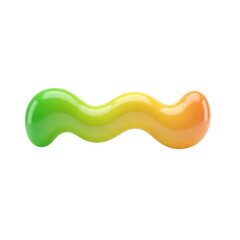 Colorful wavy smear isolated on transparent background