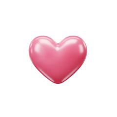 Shiny pink heart isolated on transparent background