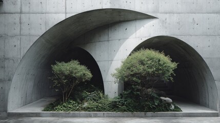 Modern Architectural Design with Organic Elements in Urban Space