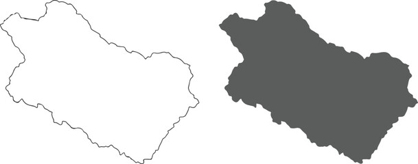 Obraz premium Irregular Geographic Region Outline and Solid Shape Vector Graphic