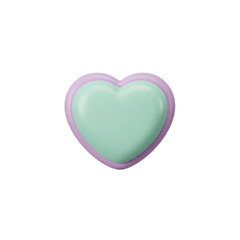 Pastel heart with purple border isolated on transparent background