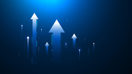 Financial Growth Arrow Vector Background. Business Success, Profit Increase, and Future Progress Chart Development Arrow