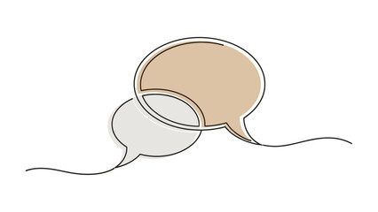 Two Intersecting Speech Bubbles in Minimalist Line Art Style.