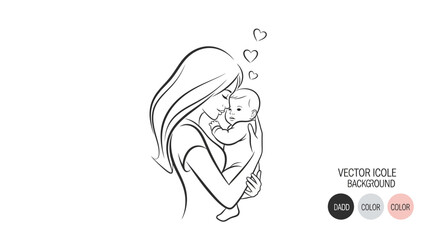Mother holding her baby with love and affection.