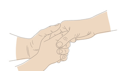 Close up of two hands shaking in agreement and partnership.