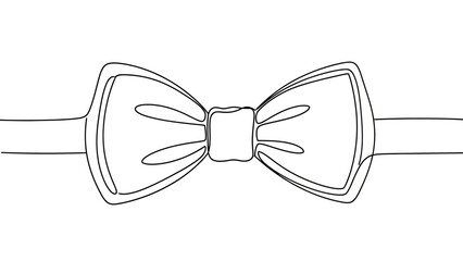 Elegant Bow Tie Continuous Line Drawing.