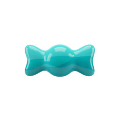 Turquoise bow shaped decorative piece isolated on transparent background