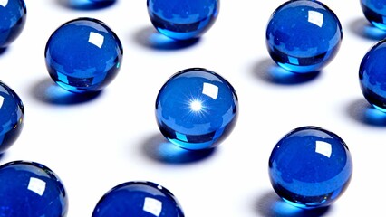 BlueGlassMarblesCloseup