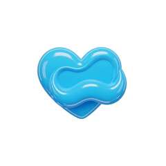 Blue heart-shaped object isolated on transparent background