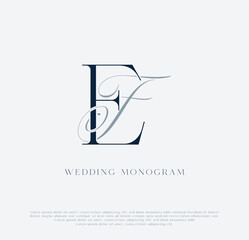 Elegant EF intertwined initials wedding monogram logo