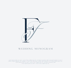 Elegant FF intertwined initials wedding monogram logo