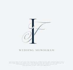 Elegant IF intertwined initials wedding monogram logo
