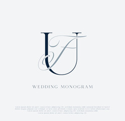 Elegant UF intertwined initials wedding monogram logo