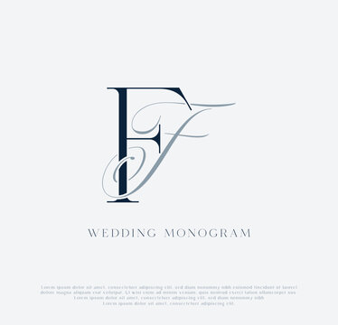 Elegant FF intertwined initials wedding monogram logo