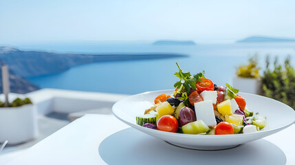 Fototapeta premium greek salad with feta cheese
