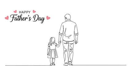 Father and Daughter Holding Hands Celebrating Fathers Day.