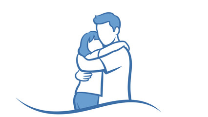 Couple Embracing Warmly in a Tender Hug.