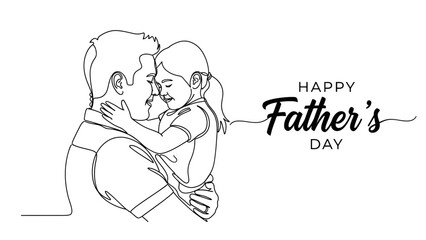 Father and Daughter Embrace on Happy Fathers Day.
