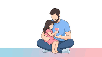 Father and Daughter Sharing a Tender Moment.