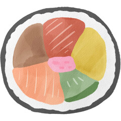 水彩風の恵方巻きイラスト