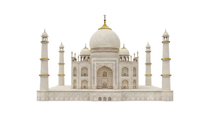 Fototapeta premium White Marble Taj Mahal Monument Model on White Background