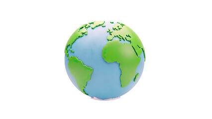 Fototapeta premium 3D Earth Globe on White Background