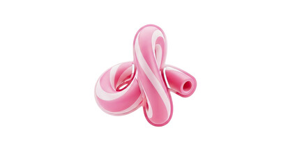 Obraz premium Abstract Pink Candy Cane Swirl on White Background