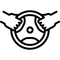 weight plates icon illustration design with outline