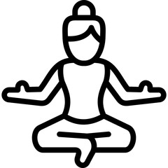 yoga icon illustration design with outline