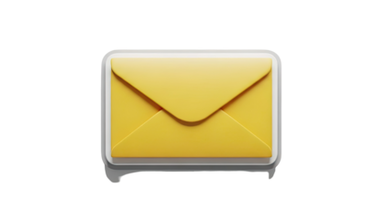 Yellow Envelope Icon - 3D Render