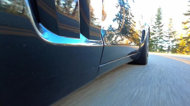 Low Side Angle Driving Footage Around Hayden Lake