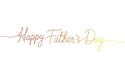 A beautiful, elegant cursive script displaying the words "Happy Father's Day" in a gradient of rose gold to yellow.