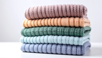 Stacked pastel ribbed fabric