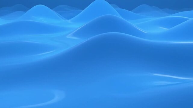 Abstract blue liquid fluid waves flowing motion background with subtle light refractions and