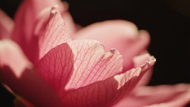 Pink Lotus Flower Petals Macro View.